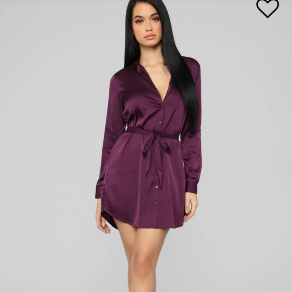 Purple button up dress -small